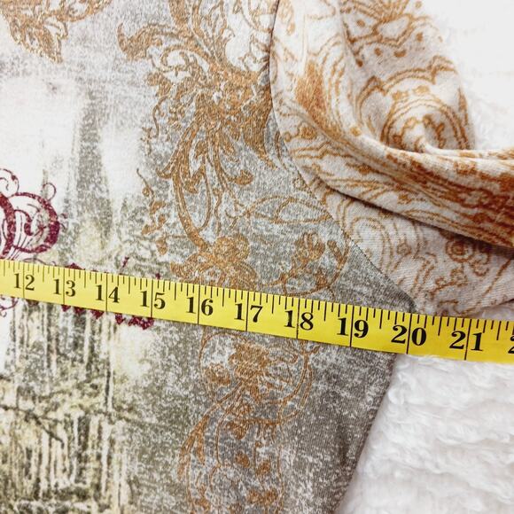 T-Shirt Women Café de Paris Graphic Metallic Romantic Vintage European Chic Sz L - Picture 3 of 8